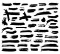 Brush strokes Set hand drawn grunge texture vector illustration isolated on white background Royalty Free Stock Photo