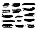 Brush strokes Set hand drawn grunge texture vector illustration isolated on white background Royalty Free Stock Photo