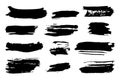 Brush strokes Set hand drawn grunge texture vector illustration isolated on white background Royalty Free Stock Photo