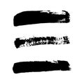 Brush strokes set, isolated white background. Black paint brush. Grunge texture stroke line. Art ink dirty design Royalty Free Stock Photo