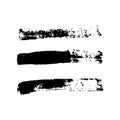 Brush strokes set, isolated white background. Black paint brush. Grunge texture stroke line. Art ink dirty design Royalty Free Stock Photo