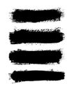 Brush strokes set, isolated white background. Black paint brush. Grunge texture stroke line. Art ink dirty design Royalty Free Stock Photo