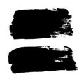 Brush strokes set, isolated white background. Black paint brush. Grunge texture stroke line. Art ink dirty design Royalty Free Stock Photo