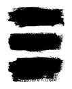 Brush strokes set, isolated white background. Black paint brush. Grunge texture stroke line. Art ink dirty design Royalty Free Stock Photo