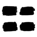 Brush strokes set, isolated white background. Black paint brush. Grunge texture stroke line. Art ink dirty design Royalty Free Stock Photo