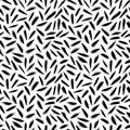 Brush strokes vector seamless pattern. Black paint freehand scribbles, straight lines, dry brush stroke texture. Royalty Free Stock Photo