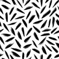 Brush strokes vector seamless pattern. Black paint freehand scribbles, straight lines, dry brush stroke texture. Royalty Free Stock Photo