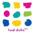 Brush strokes vector template set. Royalty Free Stock Photo