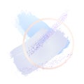 Brush strokes in violet tones and blue gold line circle frame on a white background. Abstract vector background. Pastel Royalty Free Stock Photo