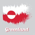 Brush style color flag of Greenland, white and red color with a counterchanged disk slightly off-centre towards the hoist.