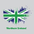 Brush style color flag of Northern Ireland, green union flag.