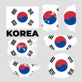 Brush style color flag of South Korea Flag, the white color with Taegeuk