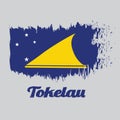 Brush style color flag of Tokelau, A light blue field with the large yellow disk shifted slightly to the hoist-side of center.