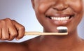 Brush them religiously. Studio shot of a beautiful young woman brushing her teeth. Royalty Free Stock Photo