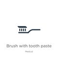 Brush with tooth paste icon vector. Trendy flat brush with tooth paste icon from medical collection isolated on white background. Royalty Free Stock Photo