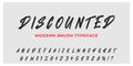 Brush typeface design. Modern vector lettering font alphabet of uppercase, numbers and punctuation Royalty Free Stock Photo