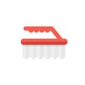 Brush vector illustration. Fetlock for washing icon. Brush on wh