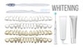 Brush Whitening Clear Teeth Equipment Set Vector