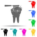 brush your teeth multi color style icon. Simple glyph, flat vector of dental icons for ui and ux, website or mobile application Royalty Free Stock Photo