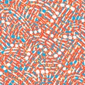 Brushed doodle pattern in colorful strokes