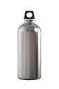 Brushed Aluminum Alloy, Steel or Titanium Metal Hiking or Cycling Sports Water Bottle with Black Bung for Carabiner.