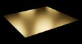 Brushed gold metal plate isolated on black Royalty Free Stock Photo