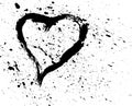 Brushed heart with spatter Royalty Free Stock Photo