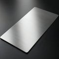 Brushed Metal Card Mockup on Dark Surface Royalty Free Stock Photo