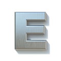 Brushed metal font Letter E 3D