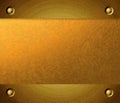 Brushed metal golden plate Royalty Free Stock Photo