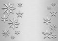 Brushed metal snowflakes