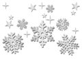Brushed metal snowflakes