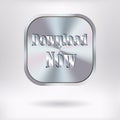 Brushed Metal Square Button - Download Now Royalty Free Stock Photo