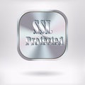 Brushed Metal Square Button - SSL Protected