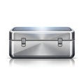 Brushed Metal Toolbox Isolated on White Background Royalty Free Stock Photo
