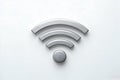 Metal Wireless Signal Symbol on White Background for Connection Royalty Free Stock Photo