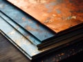 Brushed Metallic Paper: A Coppery Hue with Vintage Patina - AI Generated