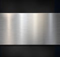 Brushed steel or aluminum metal panel over perforated background 3d illustration Royalty Free Stock Photo