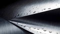 Brushed steel surface with water droplets reflecting light textures Royalty Free Stock Photo