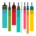 Brushes with Colorful Paint Smudges