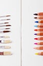 Brushes and crayons Royalty Free Stock Photo