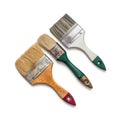 Brushes of different sizes for repairing and painting walls and ceilings Royalty Free Stock Photo