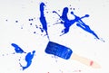 Brushes and paint for painting blue Royalty Free Stock Photo