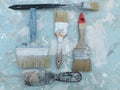 Brushes. Painter tools ready to use Royalty Free Stock Photo