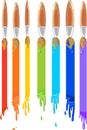 Brushes painting a rainbow Royalty Free Stock Photo