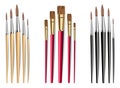 Brushes set Vector realistic isolated on white backgrounds Royalty Free Stock Photo