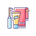 Brushing teeth RGB color icon Royalty Free Stock Photo