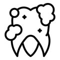 Brushing tooth icon, outline style