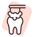 Brushing tooth before sleep, icon Royalty Free Stock Photo