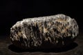 Brushite is a rare precious natural stone on a black background. AI generated. Header banner mockup with space. Royalty Free Stock Photo